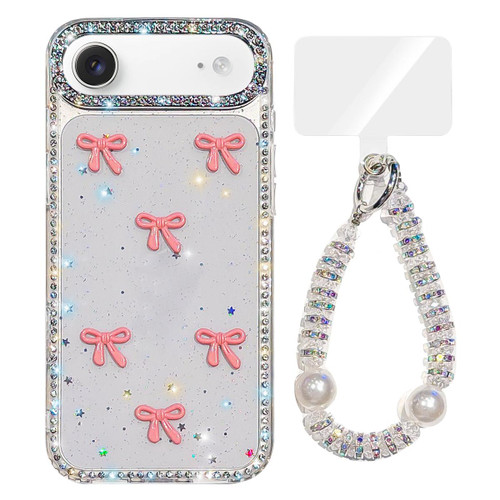 iPhone Air Sparkling IMD Colorful Bow Phone Case with Bracelet - Glitter Star