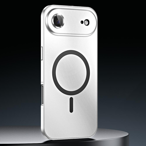 iPhone Air Spring Buckle MagSafe Magnetic Metal Phone Case - Silver