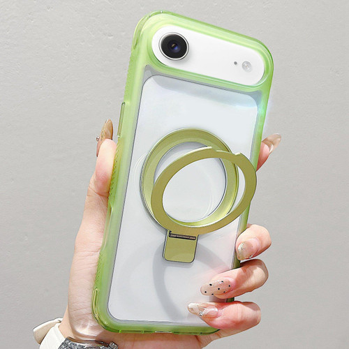 iPhone Air Translucent Edge Transparency Metal Holder MagSafe Phone Case - Matcha Green