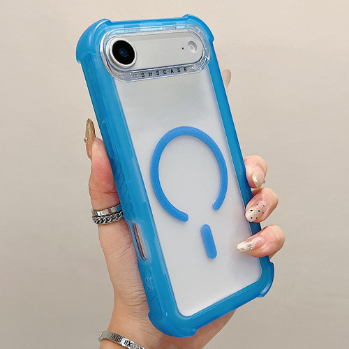 iPhone Air Transparent Matte TPU Hybrid PC 3-in-1 MagSafe Phone Case - Blue