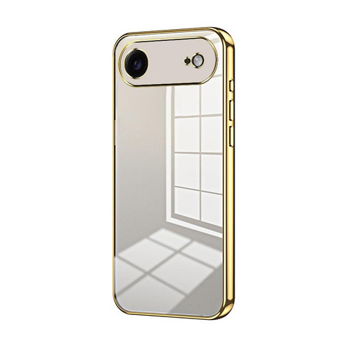 iPhone Air Transparent Plating Fine Hole Phone Case - Gold