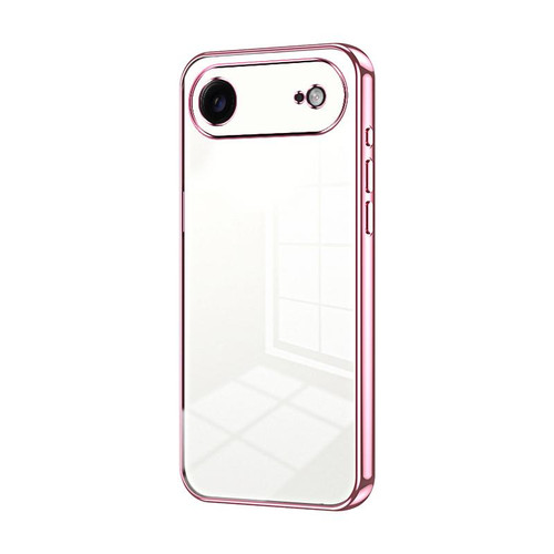 iPhone Air Transparent Plating Fine Hole Phone Case - Pink