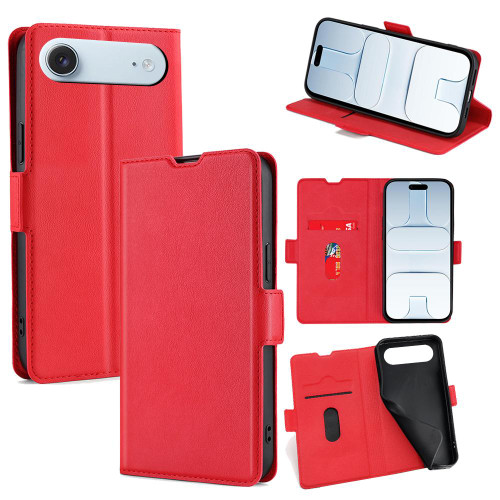 iPhone Air Ultra-thin Voltage Side Buckle Horizontal Flip Leather Phone Case - Red