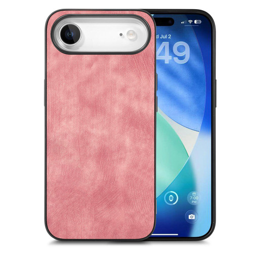 iPhone Air Vintage Leather PC Back Cover Phone Case - Pink