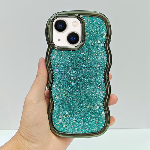 iPhone Air Wave Glitter Sequined Electroplated Phone Case - Green