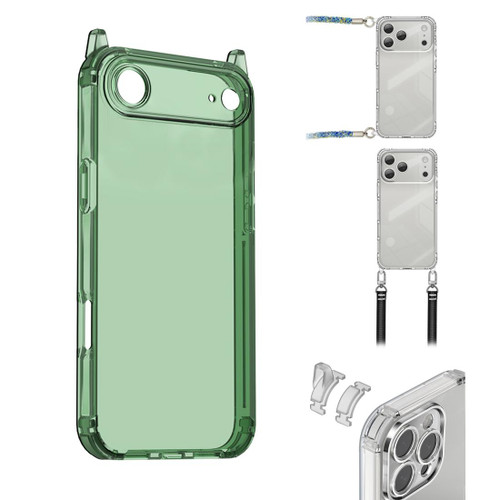 iPhone Air XDcase Candy DIY Detachable Lanyard Hole Shockproof Phone Case - Transparent Green