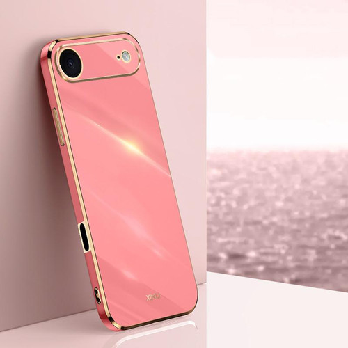 iPhone Air XINLI Straight Edge 6D Electroplate TPU Phone Case - Hawthorn Red