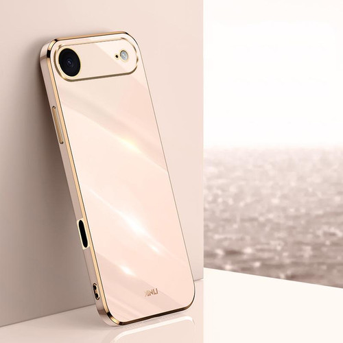 iPhone Air XINLI Straight Edge 6D Electroplate TPU Phone Case - Pink