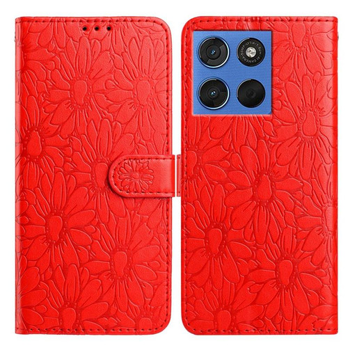 Moto G 2025 / Moto G 2026 Daisy Embossed Leather Phone Case - Red