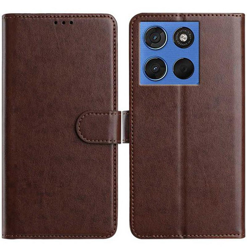 Moto G 2025 / Moto G 2026 Lambskin 8-card Slot Leather Phone Case - Brown