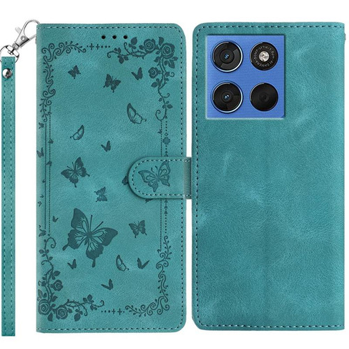 Moto G 2025 / Moto G 2026 Secret Garden Butterfly Pattern Leather Phone Case - Green