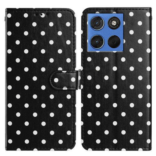 Moto G 2025 / Moto G 2026 Small Dots Pattern Vegan Leather Phone Case - Black