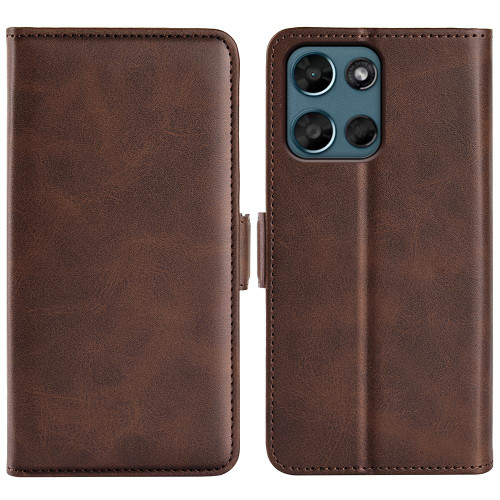 Moto G 2026 Dual-side Magnetic Buckle Horizontal Flip Leather Phone Case - Brown