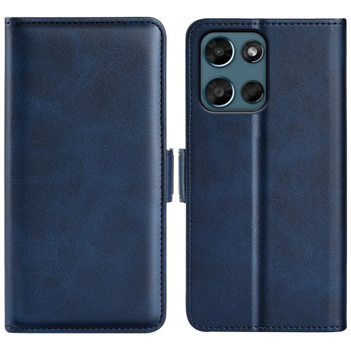 Moto G 2026 Dual-side Magnetic Buckle Horizontal Flip Leather Phone Case - Dark Blue