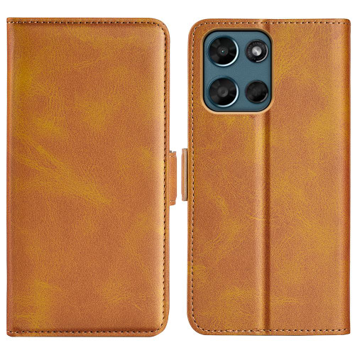 Moto G 2026 Dual-side Magnetic Buckle Horizontal Flip Leather Phone Case - Yellow