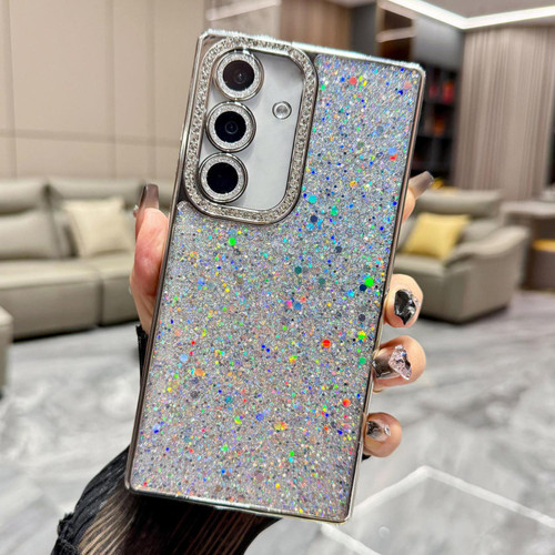 Samsung Galaxy A16 5G Diamond Glitter Sequins TPU Phone Case - Silver