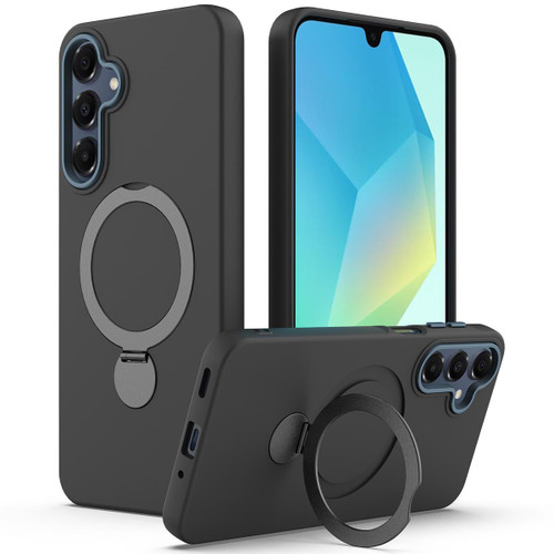 Samsung Galaxy A16 5G Gen1.5 Pivot Ring Holder TPU Hybrid PC Phone Case - Black