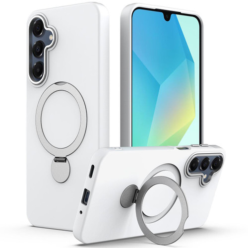 Samsung Galaxy A16 5G Gen1.5 Pivot Ring Holder TPU Hybrid PC Phone Case - White