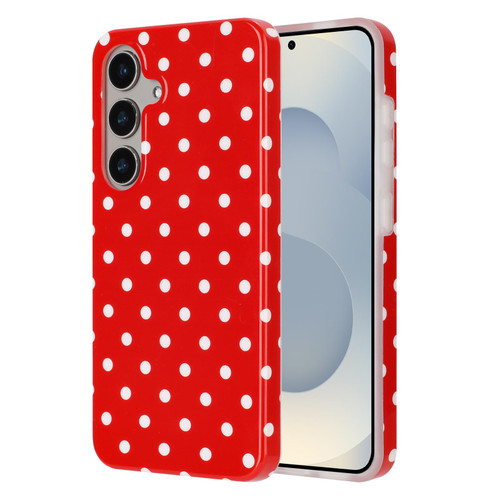 Samsung Galaxy A16 5G IMD Colorful Dots Pattern TPU Full Coverage Phone Case - Red