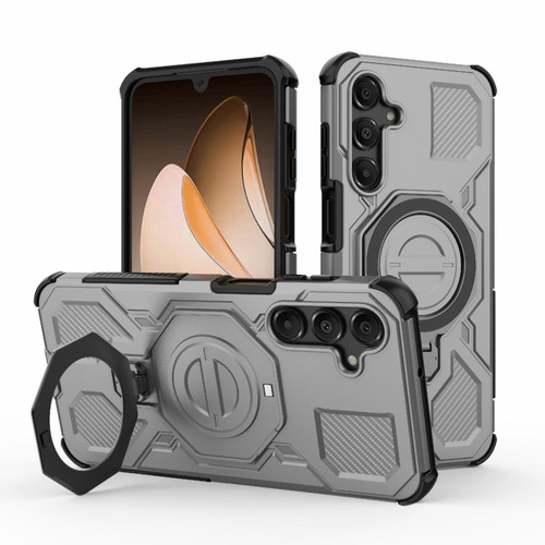 Samsung Galaxy A16 5G J-20 Solid Color MagSafe Magnetic TPU+PC Phone Case - Grey