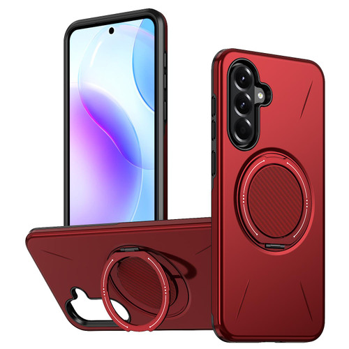 Samsung Galaxy A16 5G Kalebol Magnetic MagSafe Rotation Holder PC Phone Case - Red