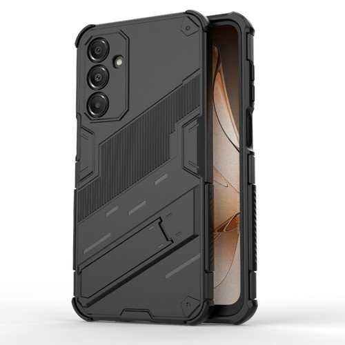 Samsung Galaxy A16 5G Punk Armor 2 in 1 PC + TPU Shockproof Phone Case with Invisible Holder - Black