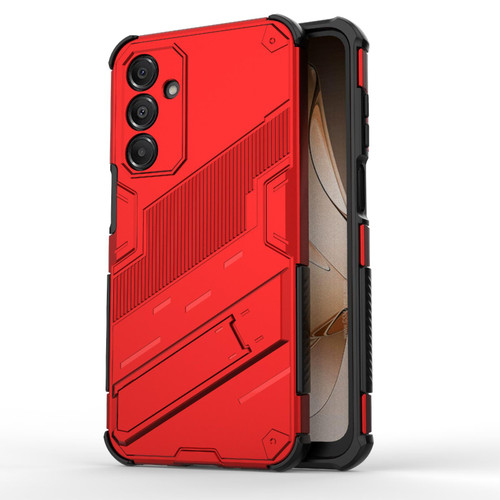 Samsung Galaxy A16 5G Punk Armor 2 in 1 PC + TPU Shockproof Phone Case with Invisible Holder - Red