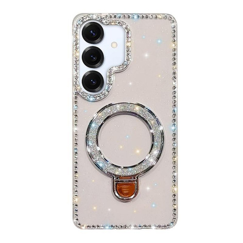 Samsung Galaxy A16 5G Rhinestone Glitter Kickstand Dual-side IMD Phone Case - Glitter Transparent