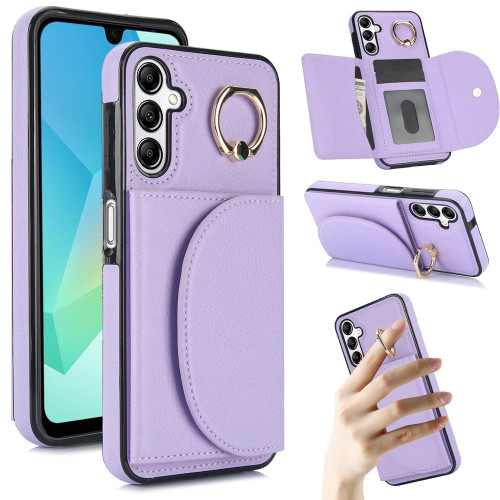 Samsung Galaxy A16 5G Ring Holder Card Bag Skin Feel Phone Case - Purple