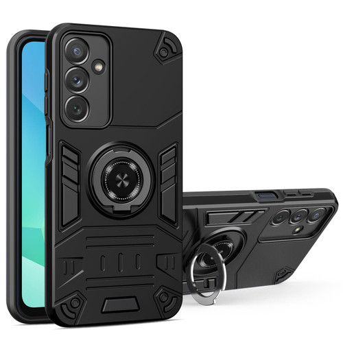 Samsung Galaxy A16 5G Rotating Holder TPU Hybrid PC Phone Case - Black