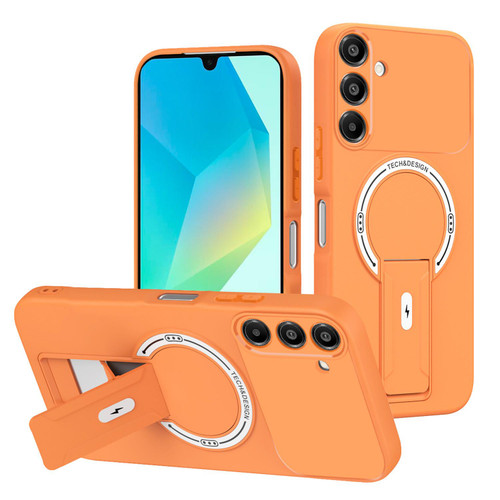 Samsung Galaxy A16 5G Skin Feel MagSafe Phone Case with Holder - Orange