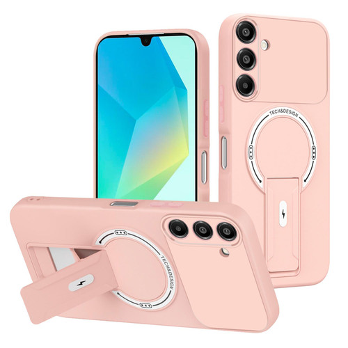 Samsung Galaxy A16 5G Skin Feel MagSafe Phone Case with Holder - Pink