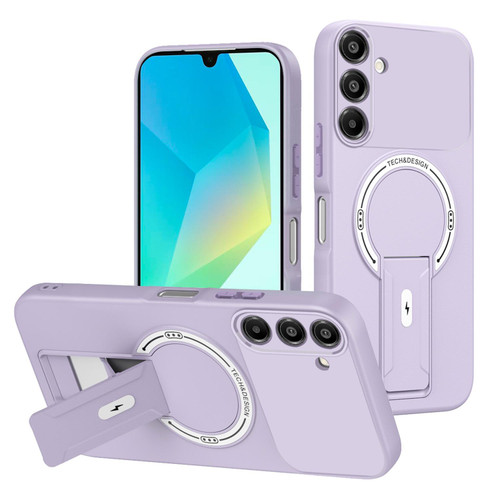 Samsung Galaxy A16 5G Skin Feel MagSafe Phone Case with Holder - Purple