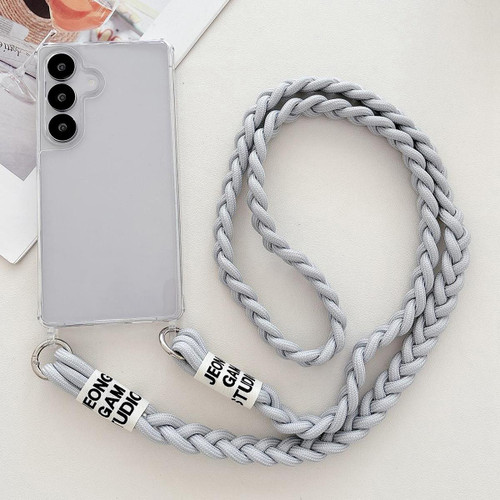 Samsung Galaxy A16 5G Transparent Acrylic Shockproof Phone Case with Crossbody Lanyard - Gray