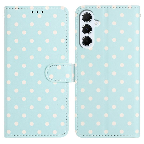 Samsung Galaxy A16 Small Dots Pattern Vegan Leather Phone Case - Light Blue