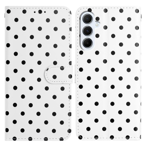 Samsung Galaxy A16 Small Dots Pattern Vegan Leather Phone Case - White