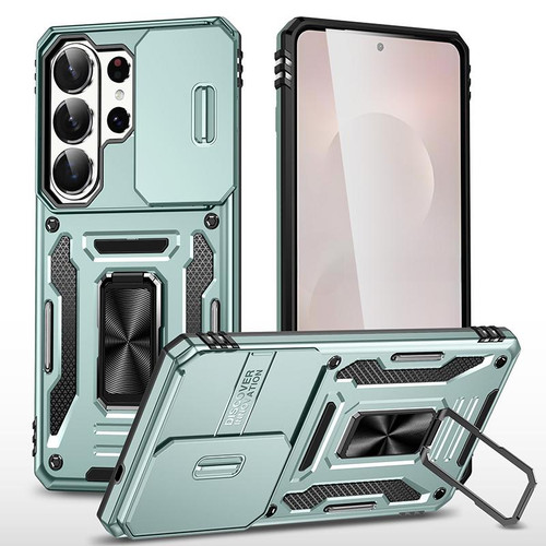 Samsung Galaxy S26 UItra Armor PC Hybrid TPU Camera Shield Phone Case - Alpine Green
