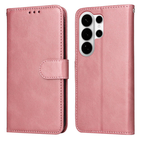 Samsung Galaxy S26 UItra Classic Calf Texture Flip Leather Phone Case - Rose Gold