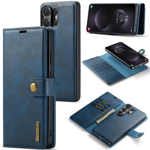 Samsung Galaxy S26 UItra DG.MING Crazy Horse Texture Detachable Magnetic Leather Case - Blue