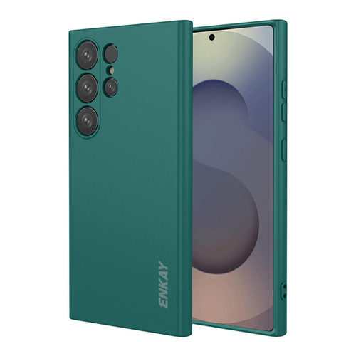 Samsung Galaxy S26 UItra ENKAY Liquid Silicone Soft Shockproof Phone Case - Dark Green