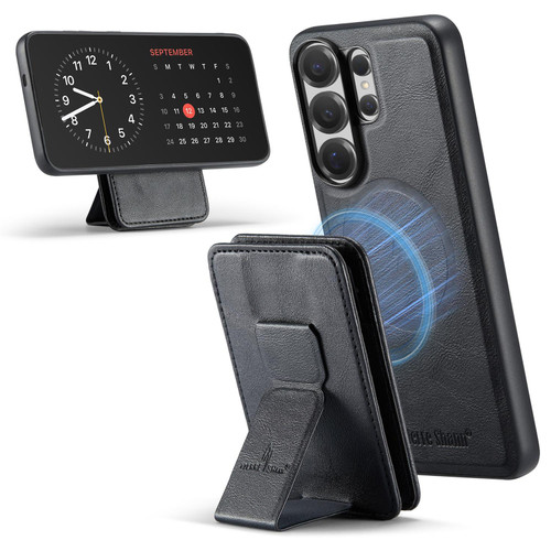 Samsung Galaxy S26 UItra Fierre Shann FS028 MagSafe RFID Card Holder Back Phone Case - Black