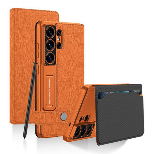 Samsung Galaxy S26 UItra GKK Flip Wallet Leather Phone Case, Without Pen - Orange