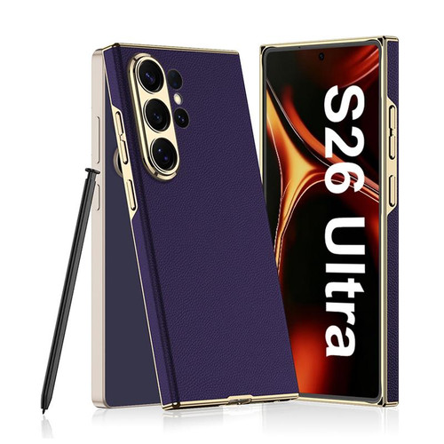 Samsung Galaxy S26 UItra GKK Plating Leather Curved Phone Case without Pen - Purple
