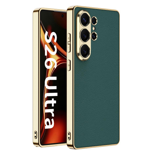 Samsung Galaxy S26 UItra GKK Plating TPU + Leather Full Coverage Phone Case - Green