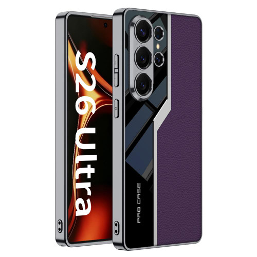 Samsung Galaxy S26 UItra GKK Plating TPU + Leather Supercar Full Coverage Phone Case - Purple