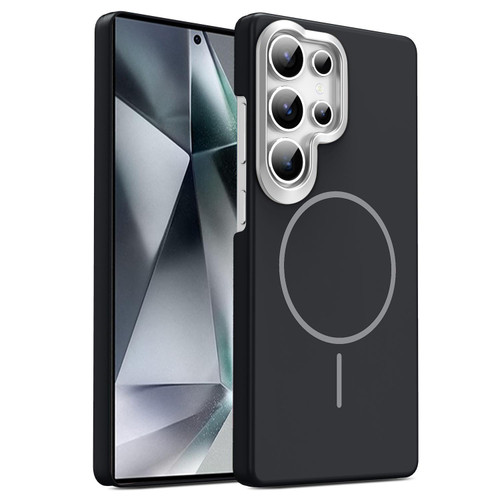 Samsung Galaxy S26 UItra Gold Armor PC Thin Circle MagSafe Shockproof Phone Case - Black