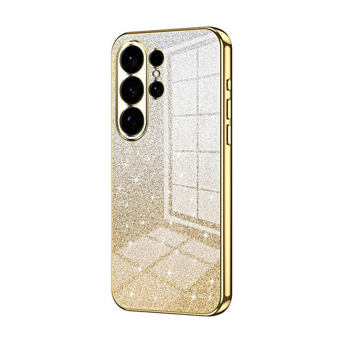 Samsung Galaxy S26 UItra Gradient Glitter Powder Electroplated Phone Case - Gold