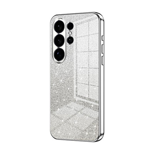 Samsung Galaxy S26 UItra Gradient Glitter Powder Electroplated Phone Case - Silver