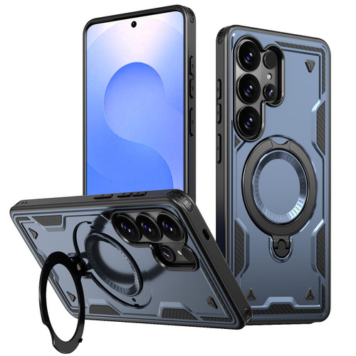 Samsung Galaxy S26 UItra Kalebol PC Hybrid TPU Armor MagSafe Ring Holder Phone Case - Blue