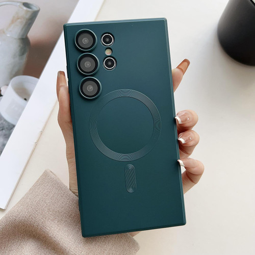 Samsung Galaxy S26 UItra Metallic Paint Magsafe Liquid TPU Phone Case - Green